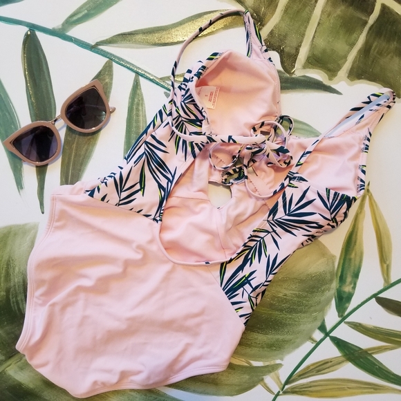 Pink & Palm Swim One Piece NWOT - Picture 5 of 8
